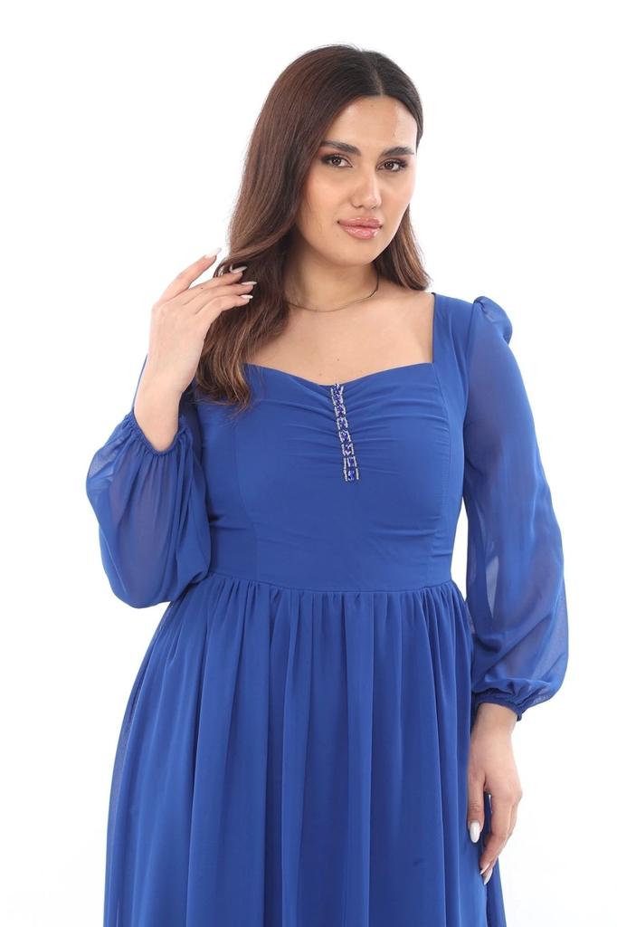 Women's Big Size Dress Sweetheart Collar Plus Size Dress 1785-Saks