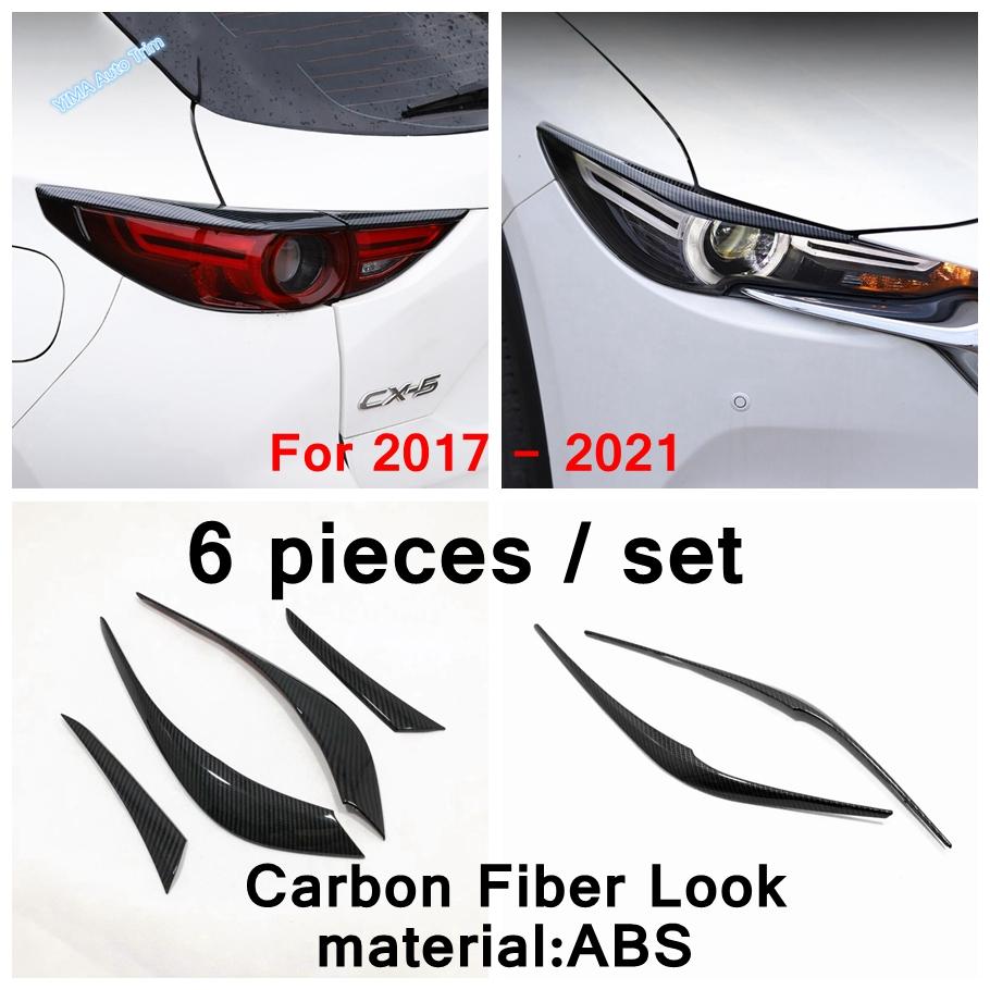 Car Front Headlight Eyebrow Decoration Cover Trim Fit For Mazda CX-5 CX5 2017 - Rear Headlamp Eyelid Exterior Accessories
