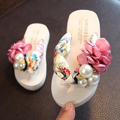 Infradito estivi per bambini antiscivolo Scarpe da spiaggia alla moda per ragazze Sandali con pizzico Pantofole con fiori femminili