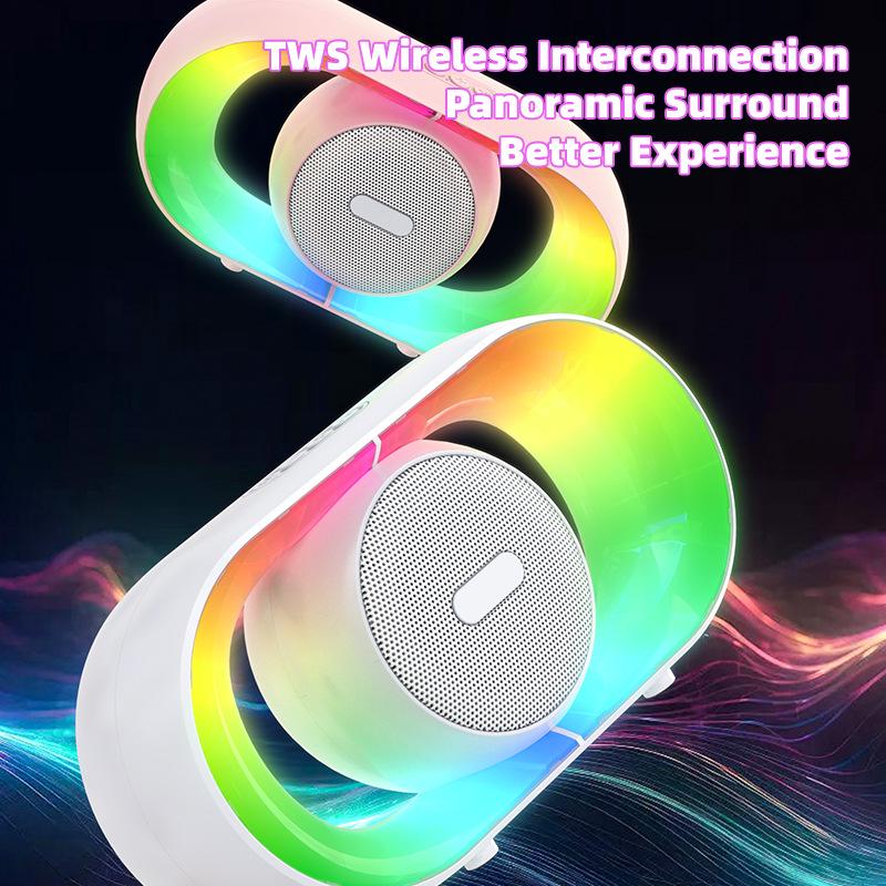 Portable Bluetooth Speaker: Outdoor Wireless Subwoofer with Heavy Bass, High Volume, and Cool Colored Lights