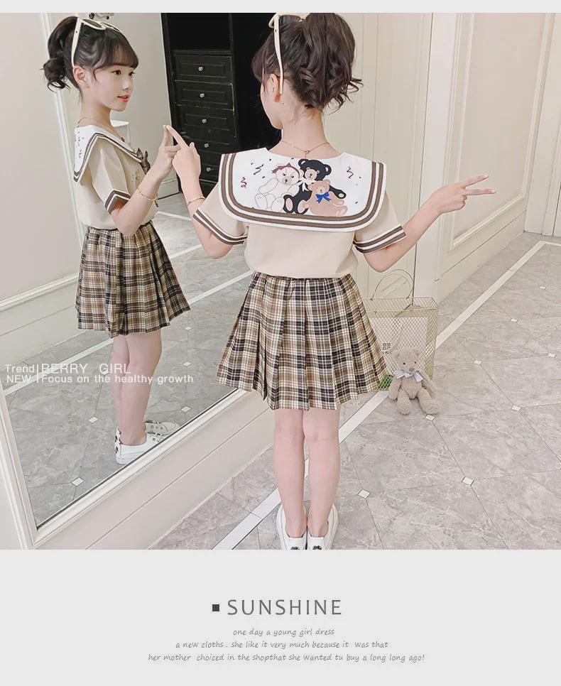 Summer JK Uniform Set: Trendy Girls' College Style Two-Piece Suit with Skirt