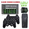 Videospielkonsole 2,4 G Double Wireless Controller Game Stick 4K 20000 Spiele 64 32 GB Retro-Spiele für PS1/GBA Junge Weihnachtsgeschenk