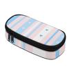 Pen Case Simple Design 300D Polyester Secure Zipper Closure with Main Compartment Mesh Pocket and Pen Slots for Students