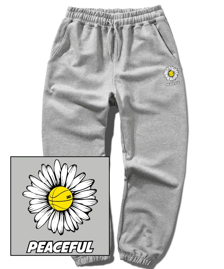 TRIPSHION Daisy Peaceful Logo Jogger Sweatpants - Gray