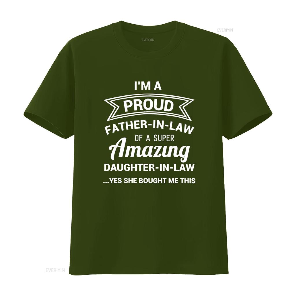 Funny Proud Father in Law T Shirt Dad Fathers Day Ideas vintage Washed Stretched Breathable Unisex Top For Everyday Wear