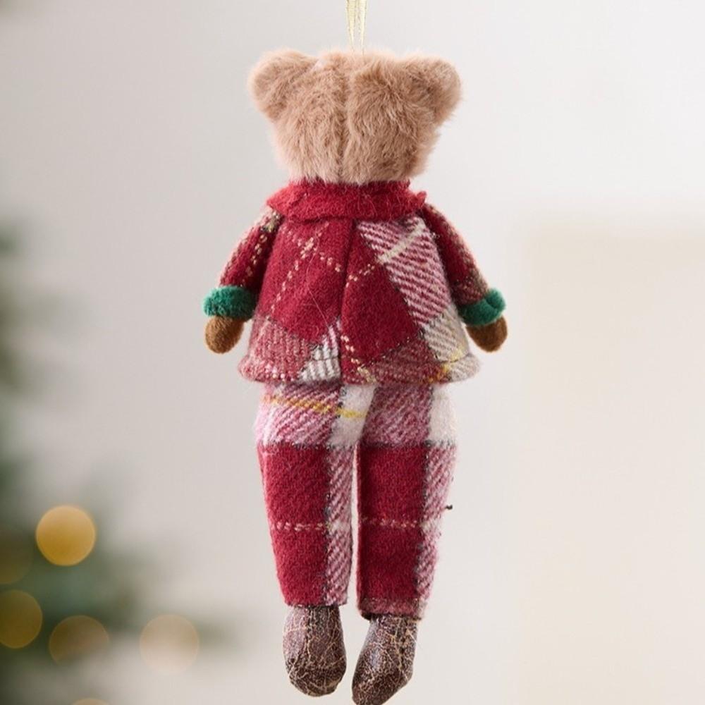 Cute Bear Doll Ornaments Plush Christmas Gift Doll Decorations  Xmas Party