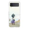 Genshin Impact klee Sayu Qiqi xiao For Samsung Galaxy Z Flip 3 4 5 Hard Folding Clear PC Phone Case For Samsung Z Flip3 Cover