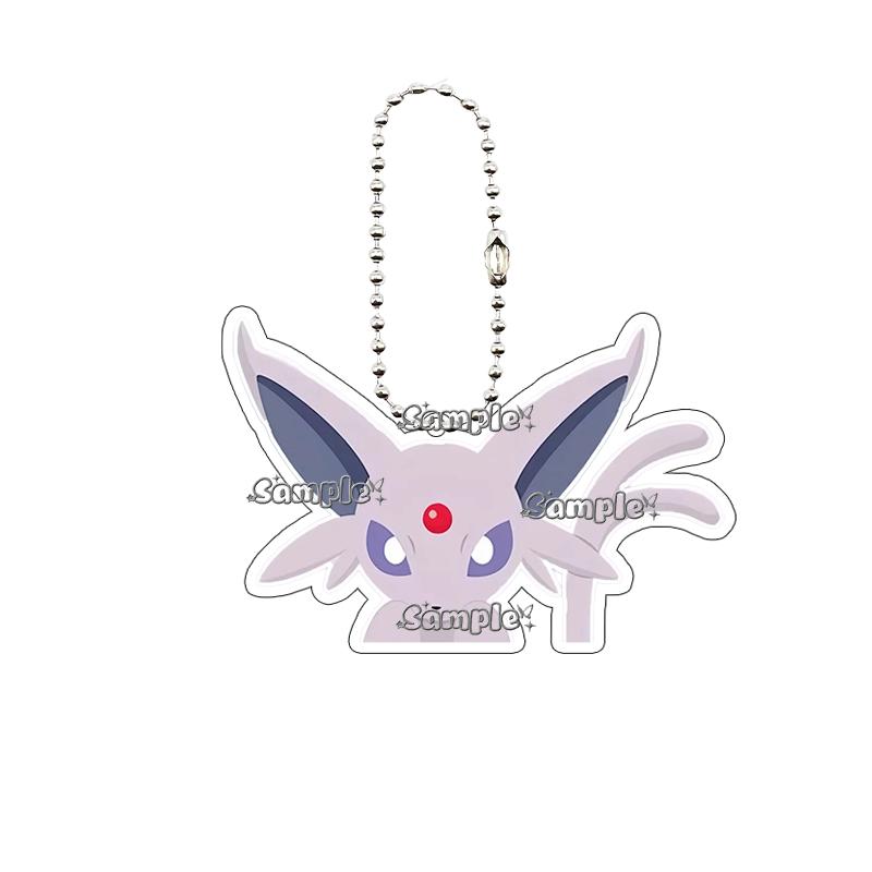 Kawaii Eevee Vaporeon Flareon Q Version Anime Characters Acrylic Keychain Umbreon Cartoon Ornaments Backpack Charm Accessories