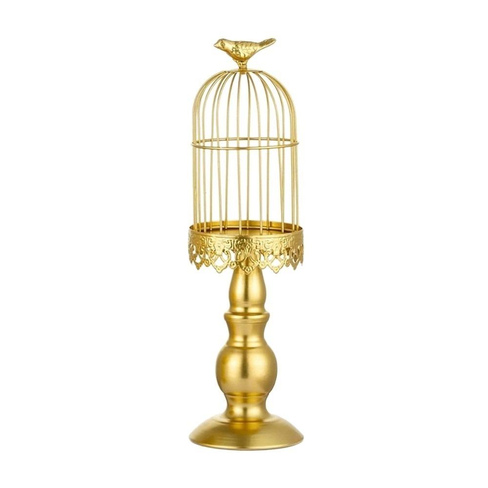 Vintage Birdcage Candle Holder Iron Plant Saucer Tabletop Ornament Aromatherapy Candle Stand Xmas