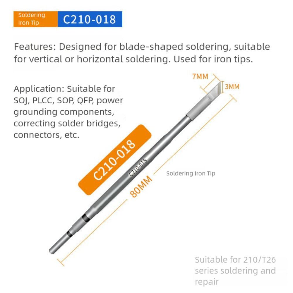 The C210 Soldering Tip Is Suitable For Use With The T210T26 Soldering Station, Removing Adhesives Tinning, And Repairing Solder