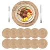 4/8/12 stuks Ronde Geweven Placemats Set Boho Rotan Placemat Natuurlijke Placemats 12 Inch Farmhouse Weefsel Stro Vlechtwerk Tafel Diner Mat