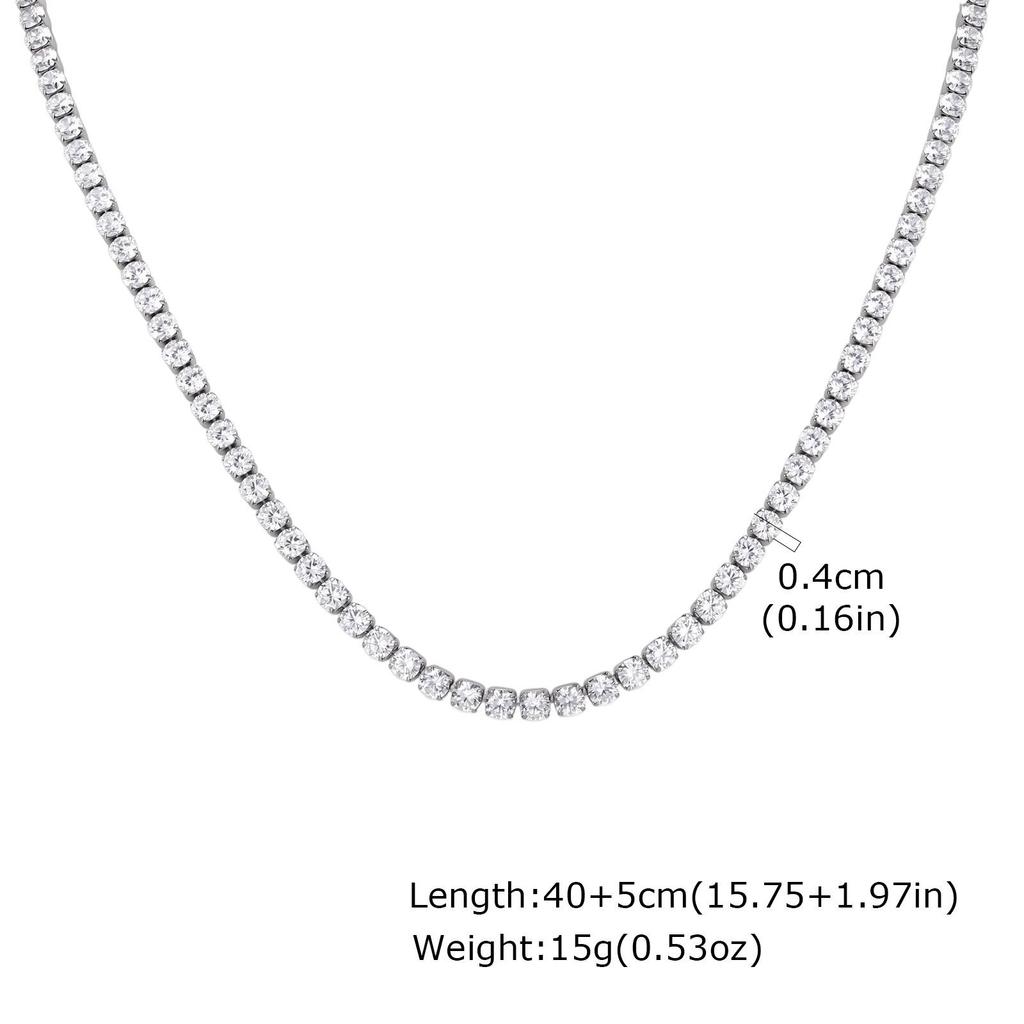 Gold Stainless Steel Zirconia Tennis Bracelet & Anklet, Women's Fashion Titanium Jewelry - BR-1241