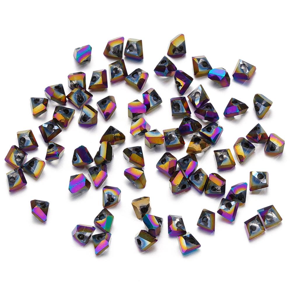 Electroplated Glass Crystal Triangle Beads 4mm/6mm for DIY Earrings & Bracelet Accessories.