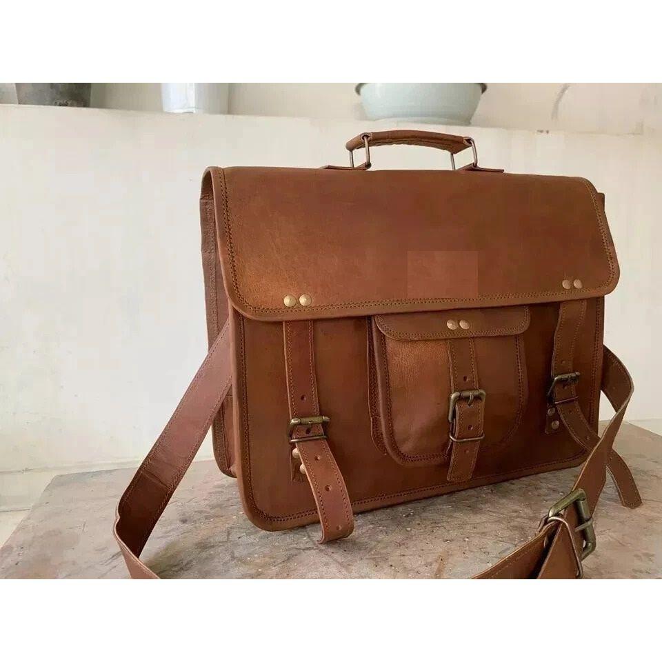 Genuine Leather Laptop Messenger Handmade Satchel Shoulder Bag
