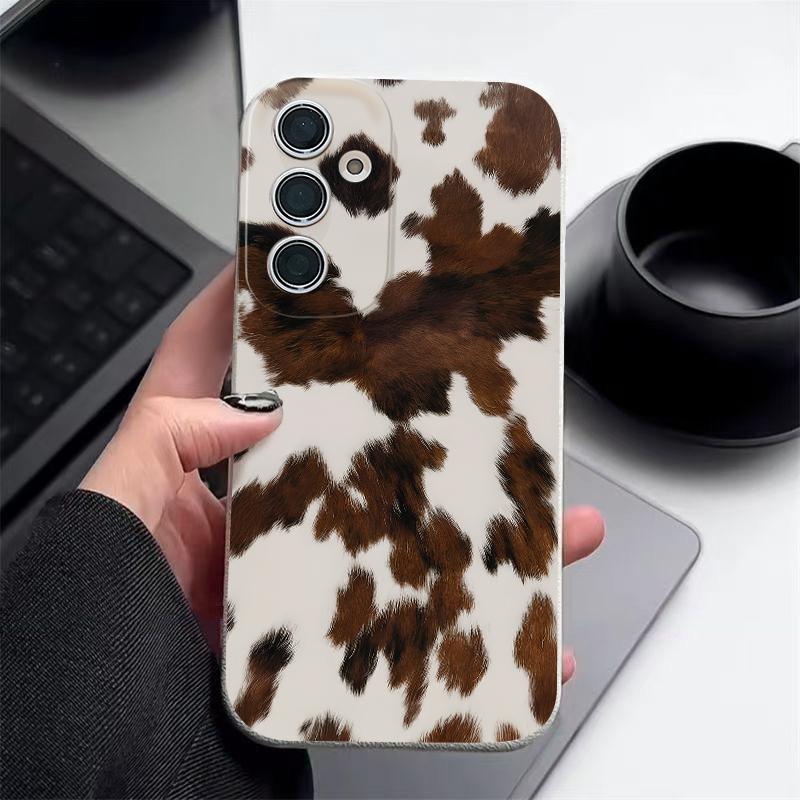 Leopardenmuster Handyhülle Für Samsung S26 Ultra S25 Edge S24 S23 Plus S22 S21 FE A15 A16 A17 A35 A36 A54 A55 A56 A57 5G Lederstruktur Weiche Hülle