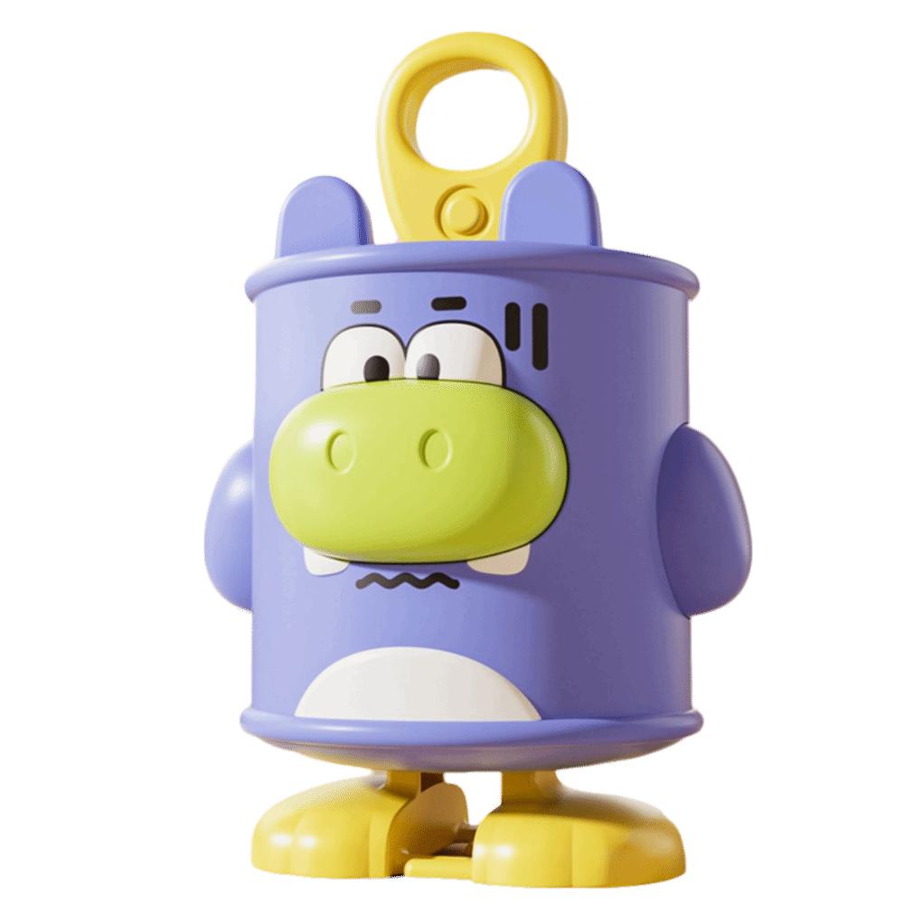 Small Animal Pull-String Toy Cartoon Design Canned Animal Toy Pull-string canned toy  Baby Learning фиолетовый