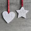 Heart Pentagram House Tree Pattern Hanging Plaque Silicone Mold Merry Chrismas Pendant Decoration Plaster Mould