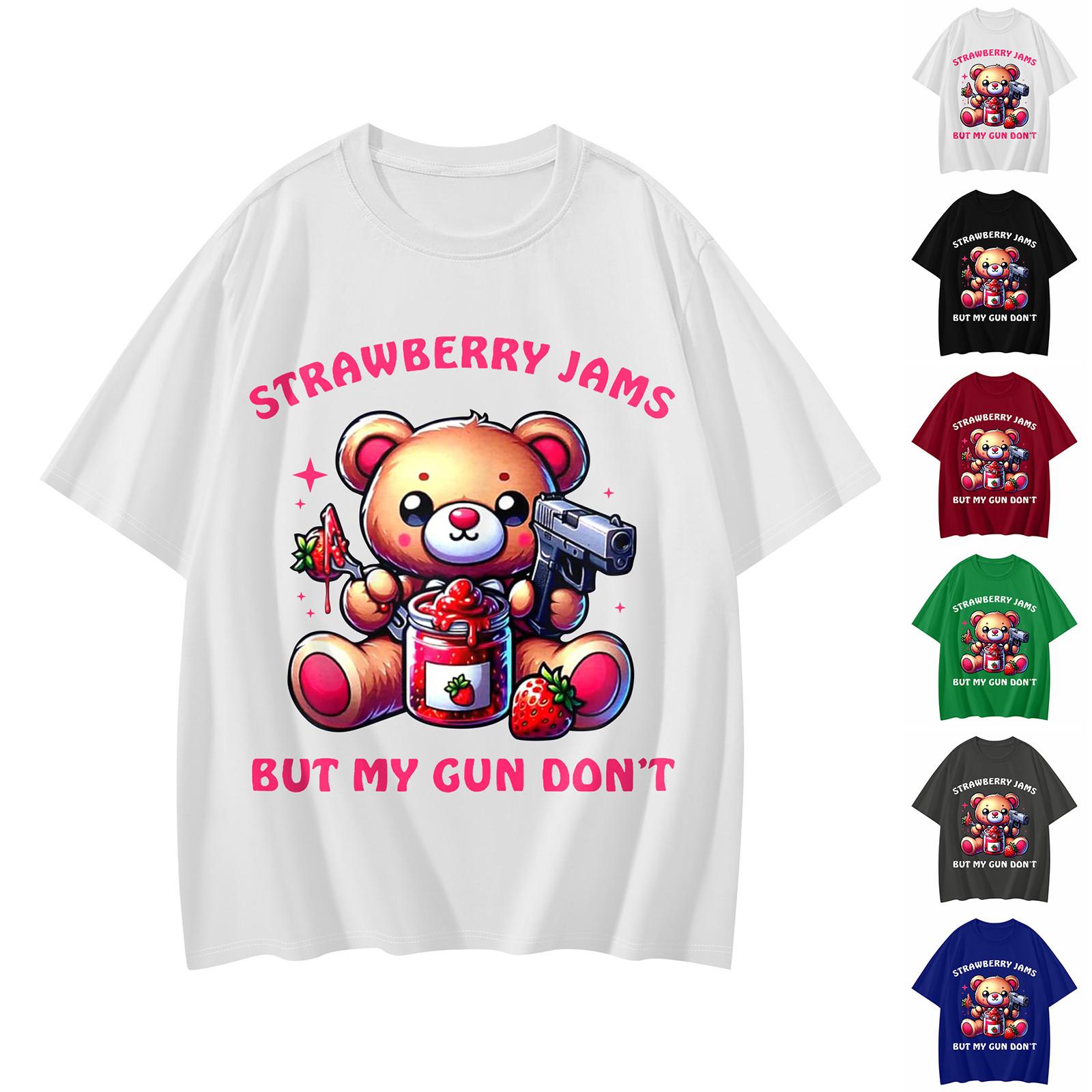 

Женская повседневная свободная футболка с принтом, пуловер с круглым вырезом, топ с короткими рукавами