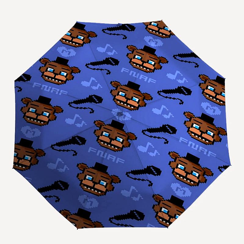 FNAF, FreddyThemed Automatic Opening and Closing Umbrella 8 Ribs, Suitable for Leisure and Going Out, Outdoor Accessory, Gothic Style, Fas