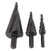3PCS Spiral Step Drill Bit Set 4 to 32mm HSS High Speed Steel Cone Hole Cutter Bit for Drilling Plate Aluminum Metal