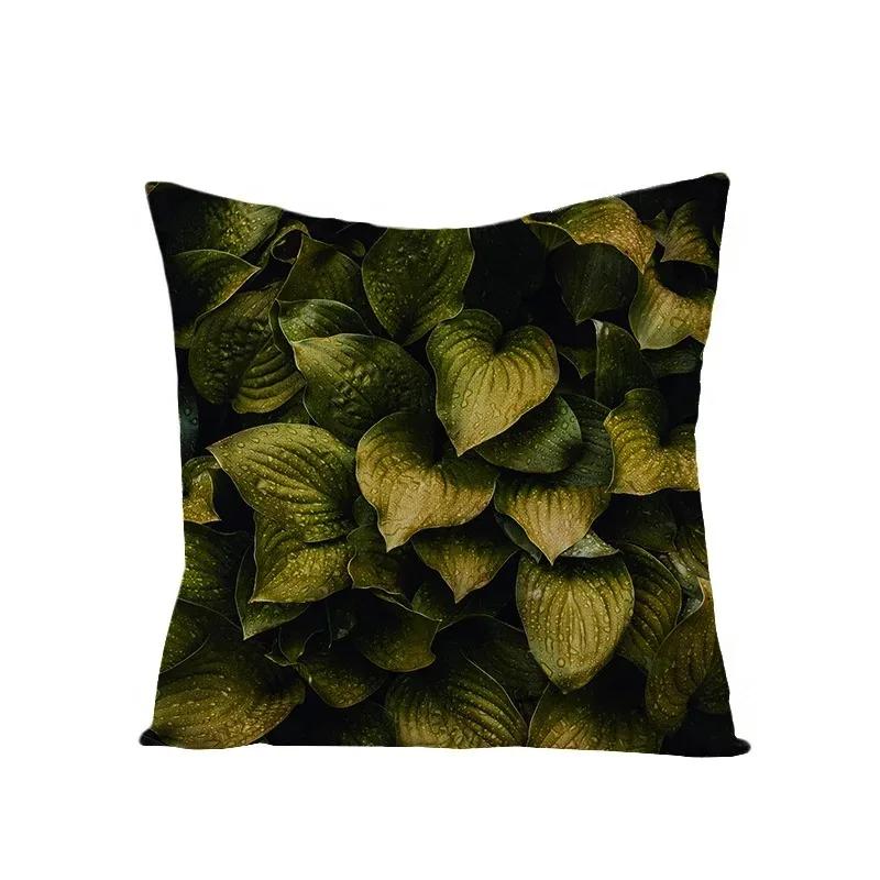 Plant Leaf Pillow Cover Bedroom Room Home Decoration Office Seat Living Room Sofa Cushion Cover 45X45Cm