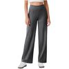 Women's Solid Color High Waisted Pants, Loose Fit Sweatpants, Straight Leg Pants