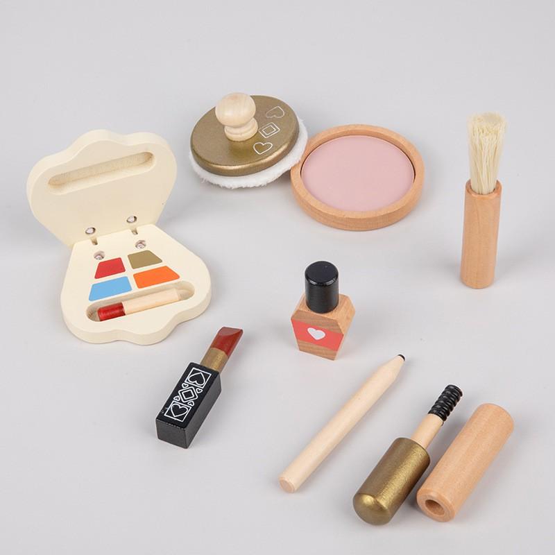 Wooden Dressing Table Toy Set Girls Pretend Play Makeup Role Educational Toddler 4-6 Years