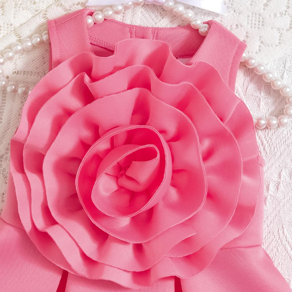 Children's Princess Dress Summer Girls Sweet Sleeveless Oversized Floral Ruffled Dress