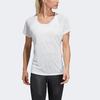 Adidas Casual Sports Running Backless Round Neck Short Sleeve T-Shirt Women Tops White DQ3142
