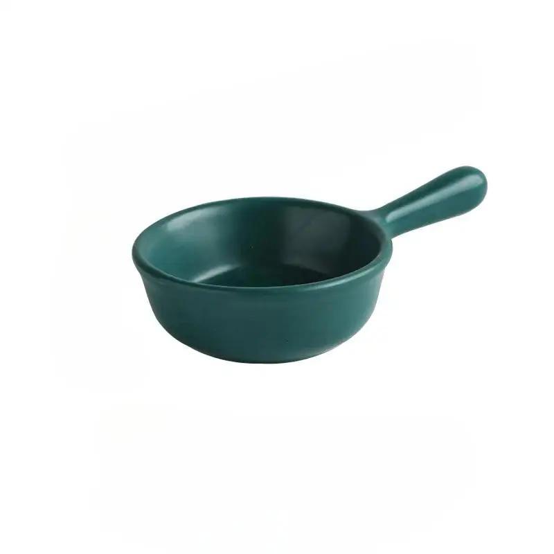 Creative Mini Ceramic Discretionary Dish Japanese Tableware Seasoning Dish Handle Dish Soy Sauce Vinegar Sushi Dipping Plate