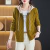 Hooded Sweater Jacket for Women In Spring and Autumn Stylish Spring Zipper Knitted Cardigan