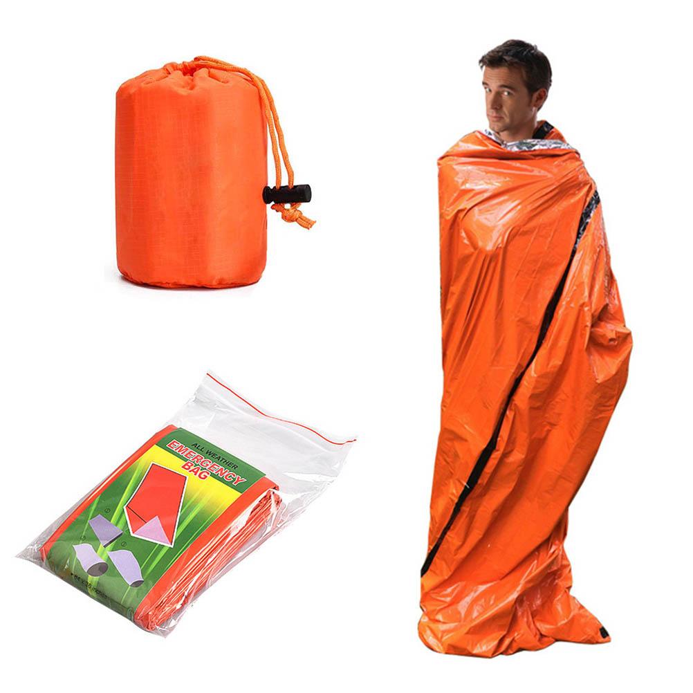 Emergency Sleeping Bag Waterproof Ultralight Thermal Sleeping Bag Lengthened PE Aluminum Film Survival Blanket for