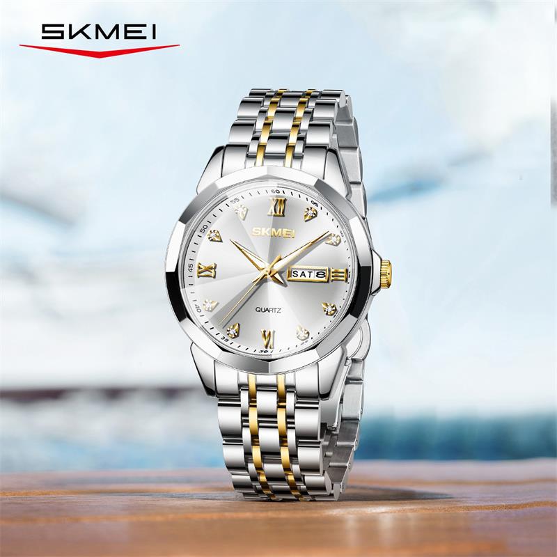 skmei brand business fashion men's watch high-end waterproof watch double calendar quartz watch