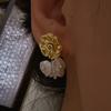 925 Silver Needle Exquisite Woman Natural Keshi Petals Colorful Freshwater Baroque Pearl Earrings Earrings Irregular