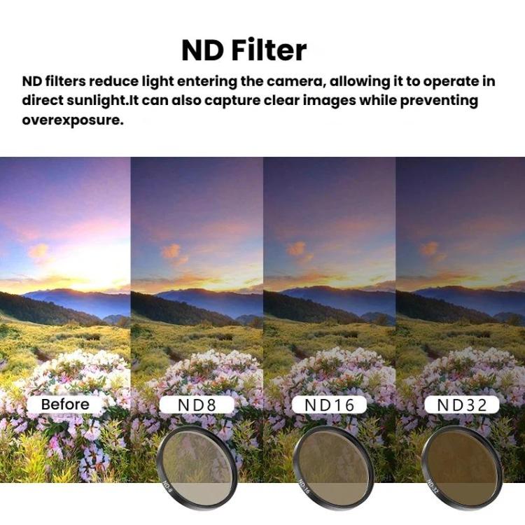 Multi‑Type Camera Lens Filter for DJI Osmo Action 6, Aluminum Frame ND CPL UV Black Diffusion 1/4 Optical Accessory