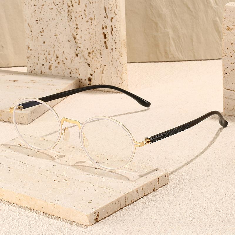 

Blue light clear glasses Classic Business Square Frame Men Women TR Metal Ultra-Light Anti Transparent Lens Optical Eyeglasses золотистый