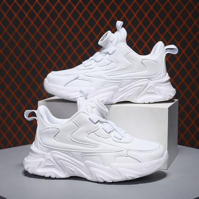 Scarpe Casual per Bambini Sneakers per Bambini per Ragazzi e Ragazze Scarpe Bianche Monocolore Tessuto Traspirante Scarpe da Corsa Sportive Tenis Sneakers Chunky