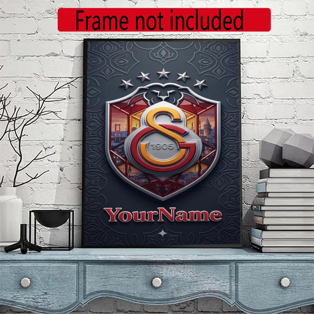 Galatasaray Personalized Name Round Diamond Painting Kit Diamond Embroidery Painting Rhinestones Mosaic Frameless Handwork Decoration Arts