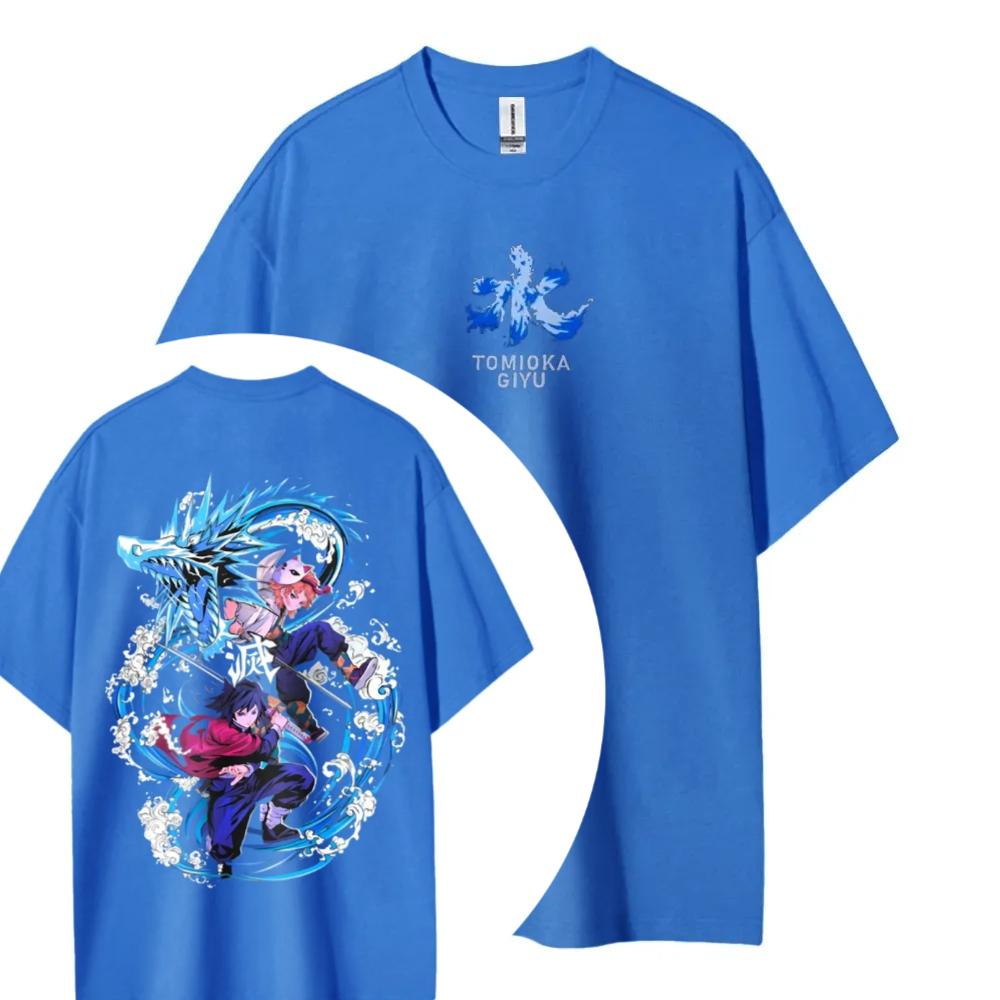 Demon Slayer Tshirt Mens Pure Cotton Casual Round Neck Tshirt Short Sleeve Clothing Summer Sports Casual Short Sleeve Top