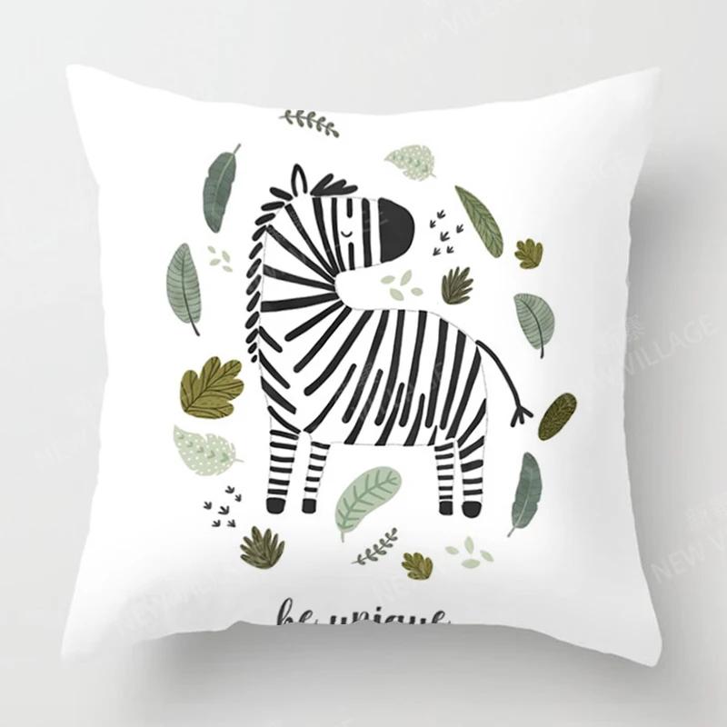 Home Decor Cute Animal Motifs: Be Yourself Pillowcase Pattern Cushion Cover Suitable for Sofa Bedroom Car Pillow Cover