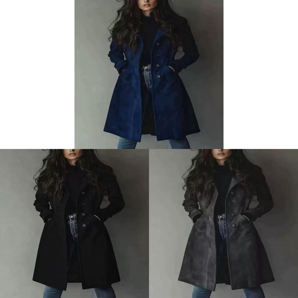 Klassischer Damen-Blazer mit langen Ärmeln, Reverskragen und Taillenzug für das Büro
