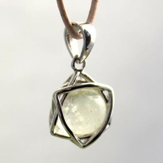 Hexagram, Star of David, Lucky Star, Libyan Desert Glass Meteorite Pendant Top, Sterling Silver 925