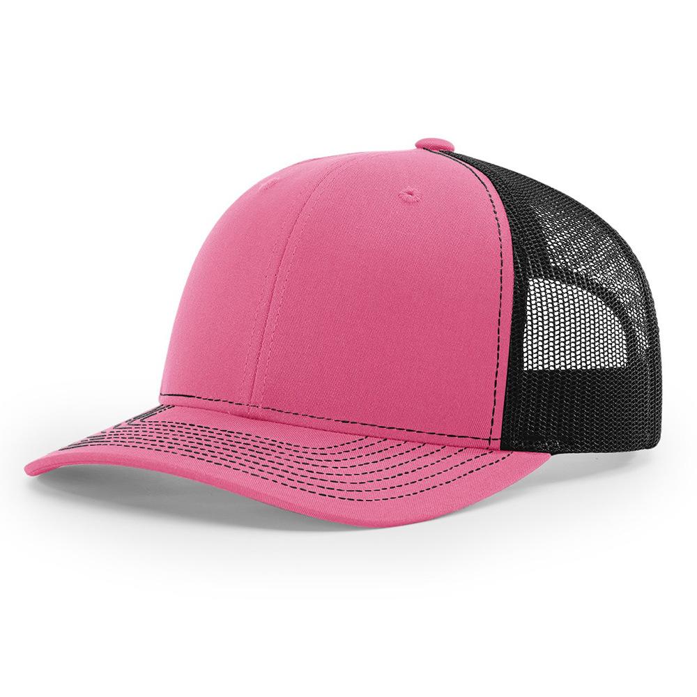 Custom 3D Embroidery Logo Baseball Dad Cap Richardson 112 Trucker Hat with Mesh Cap & Leather Patch Common Fabric Feature