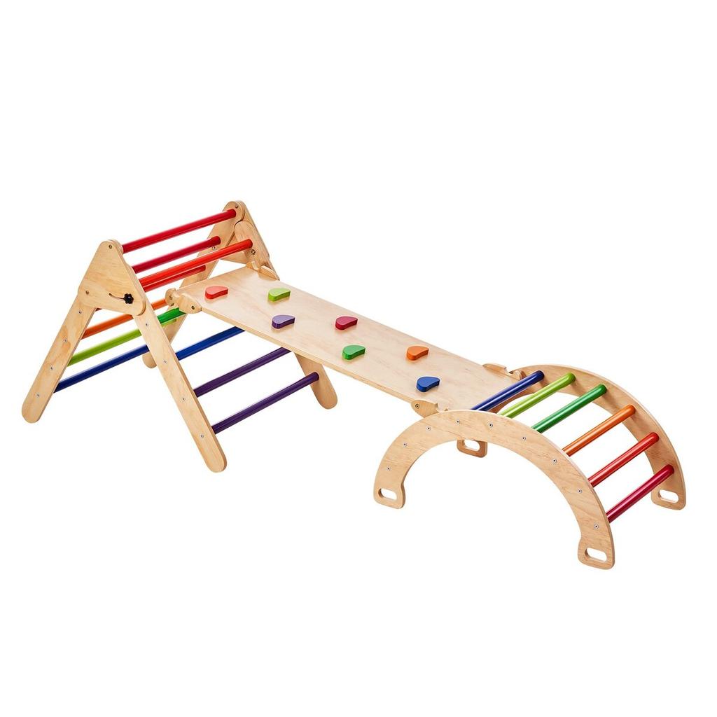 Pikler Dreieck Set 5in1 Montessori Kletterspielzeug Kleinkinder Groß Bunt