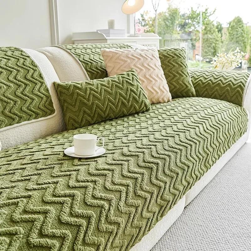 

Новый осенне-зимний утолщенный нескользящий чехол для дивана из кожи, хлопковый бархатный чехол для дивана, тканевое полотенце, подушка для сиденья 70x70