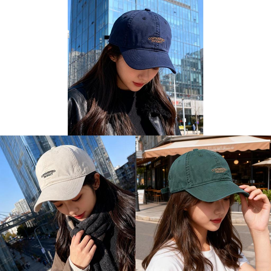 American Retro Letter Embroidered Baseball Cap With Sun Protection For Outdoor Women