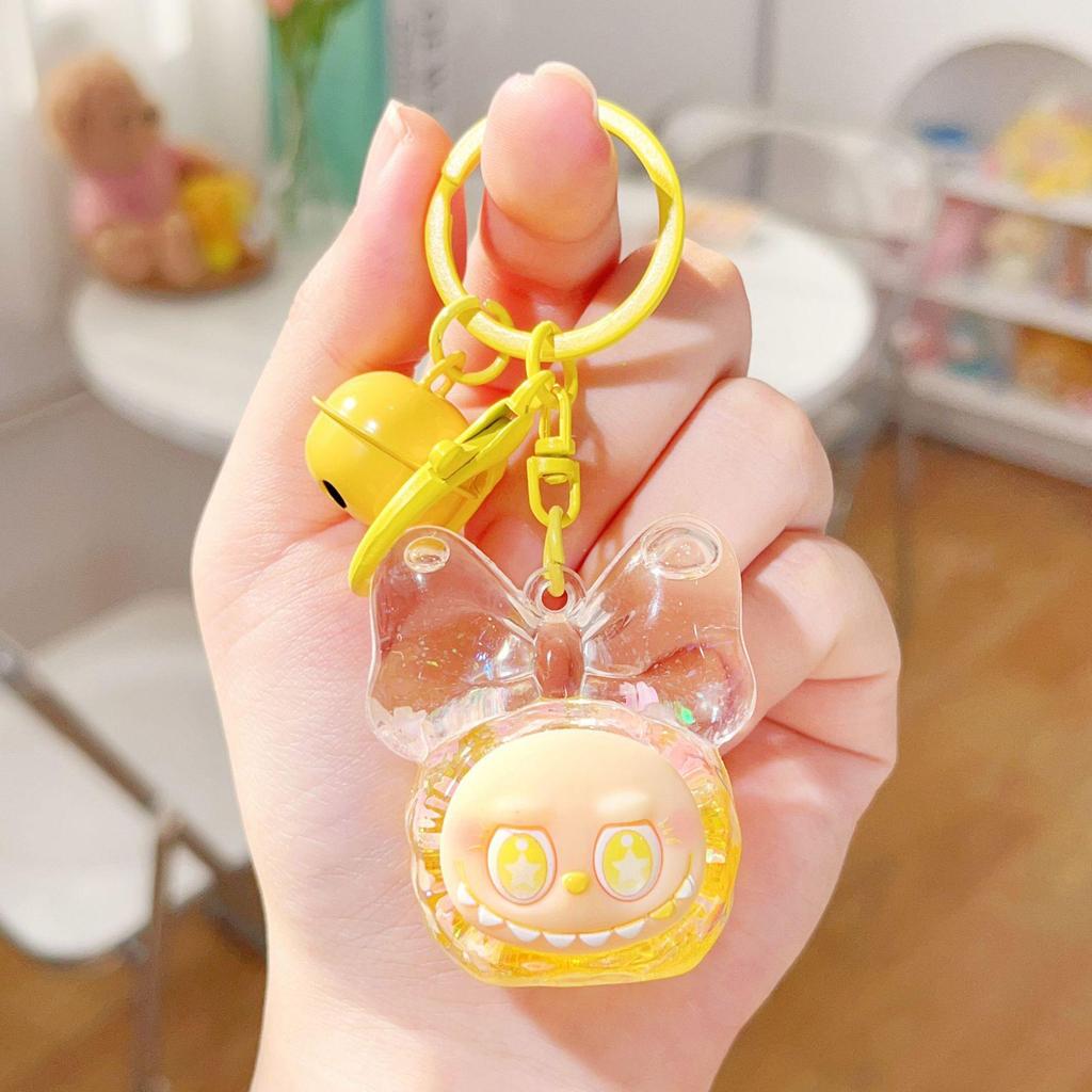 Acrylic Oil-Filled Cartoon Bow Knot Keyring Bag Charm Gift