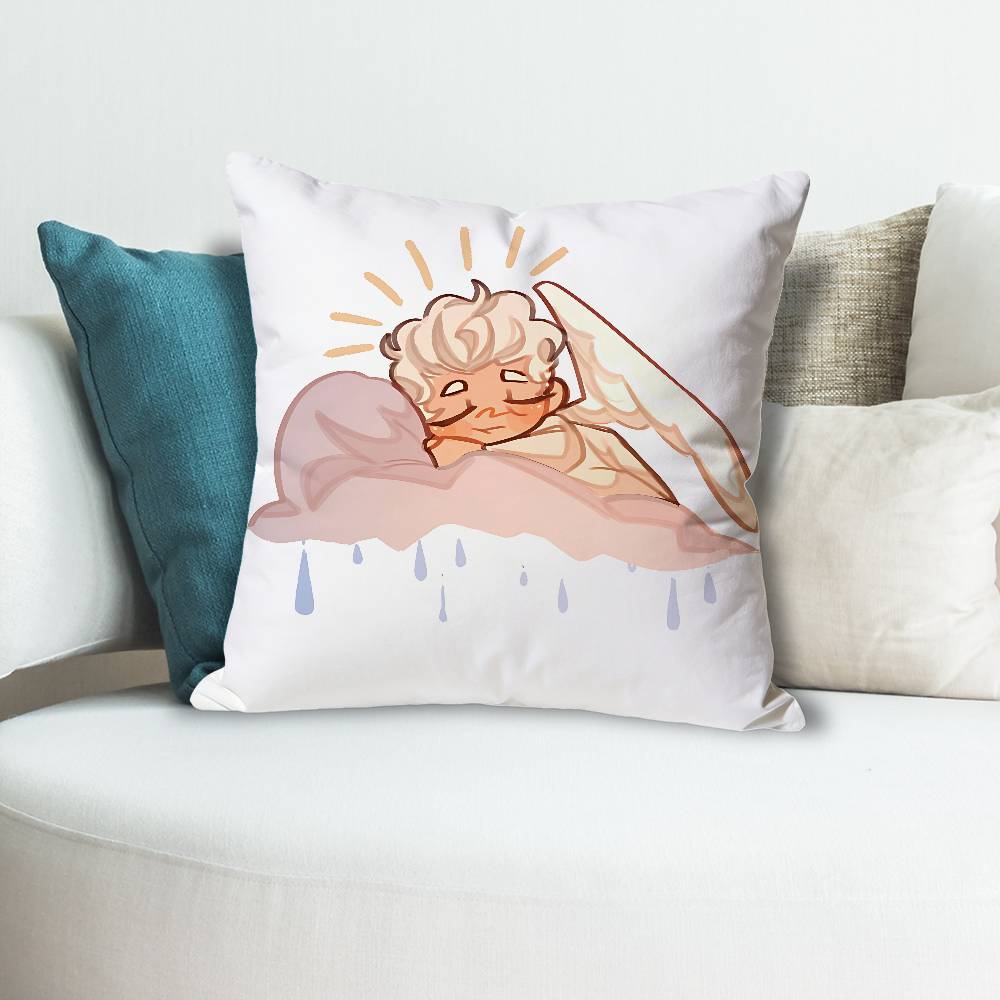 GGood OOmens TV Anime Celebrity Merchandise AllMatch Printed Pillow Case Sofa Car Office Room Decoration Protector