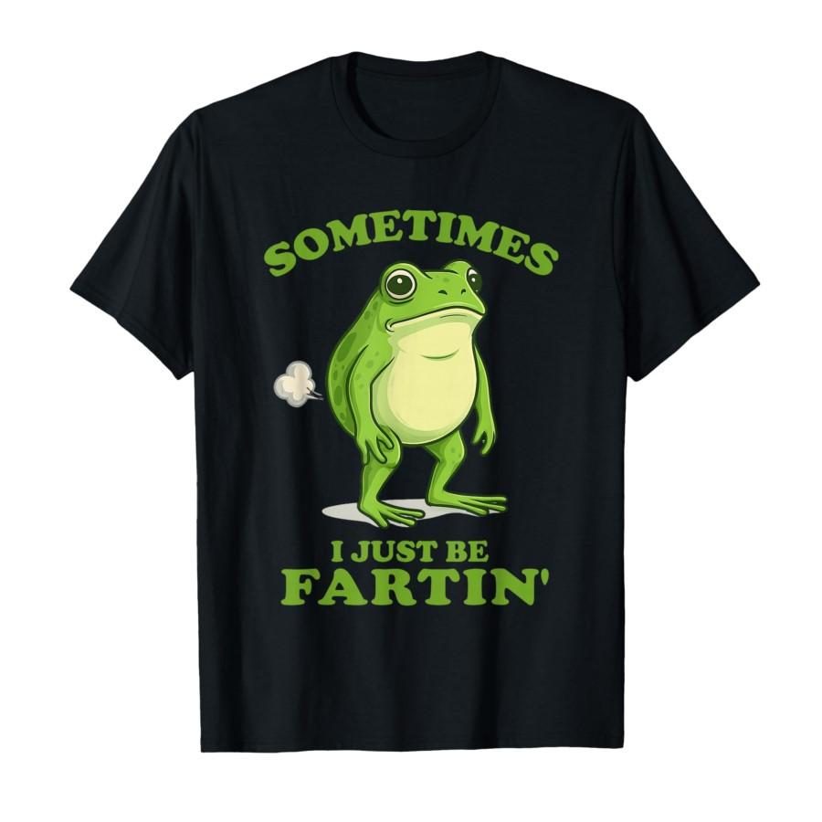 

Sometimes I Just Be Farting Funny Frog Printed T-shirt for Women Short Sleeve Round Neck Casual Tops T Shirts Summer Clothing... S разноцветный