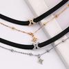 Korean Style Elegant Double Layer Choker Necklace For Women With Rhinestones Dazzling